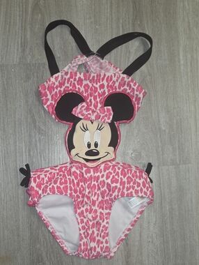Minnie Mouse Pink Leopard One-Piece Swimsuit